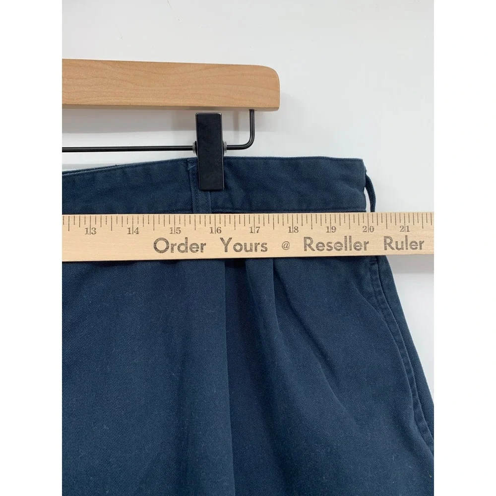 Vintage Polo Ralph Lauren Pants Mens 40x32 Blue Pleated Cuffed Hammond Chino